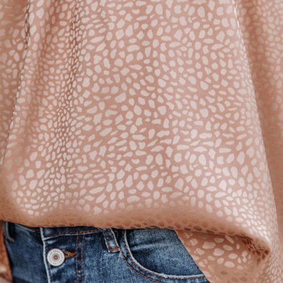 Pink Sleeveless Tie Mock Neck Leopard Tank Top  Size L - Picture 8 of 11